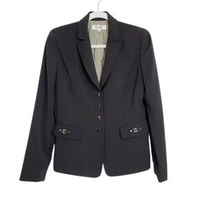 Emily Navy Blue Button Front Blazer